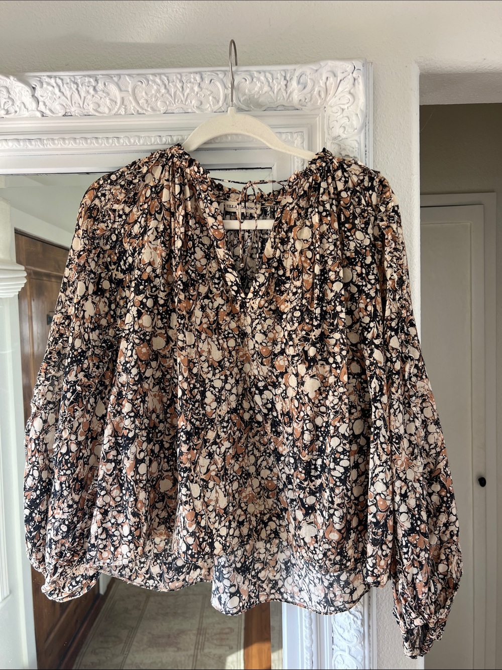 Ulla Johnson Kana Blouse in Marble size 0
